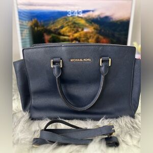 Michael Kors dark blue satchel